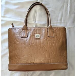 Dooney & Bourke Embossed Logo Retro GRAFICA Graffiti Russel Tote Bag Acorn